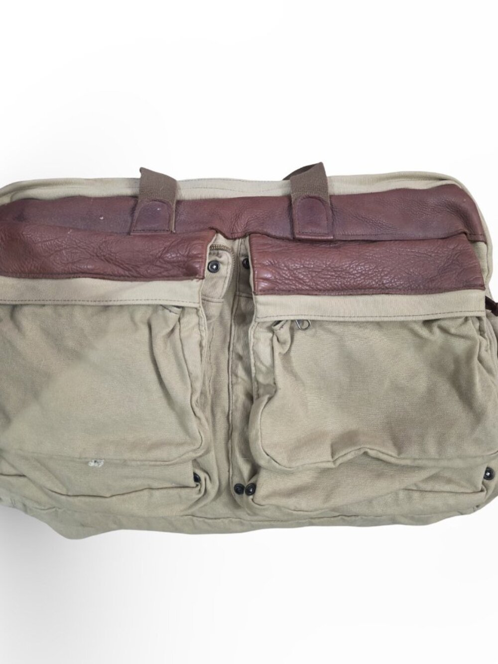 Vintage Buffalo Jackson Trading Co Canvas Leather Messenger Bag Laptop Briefcase